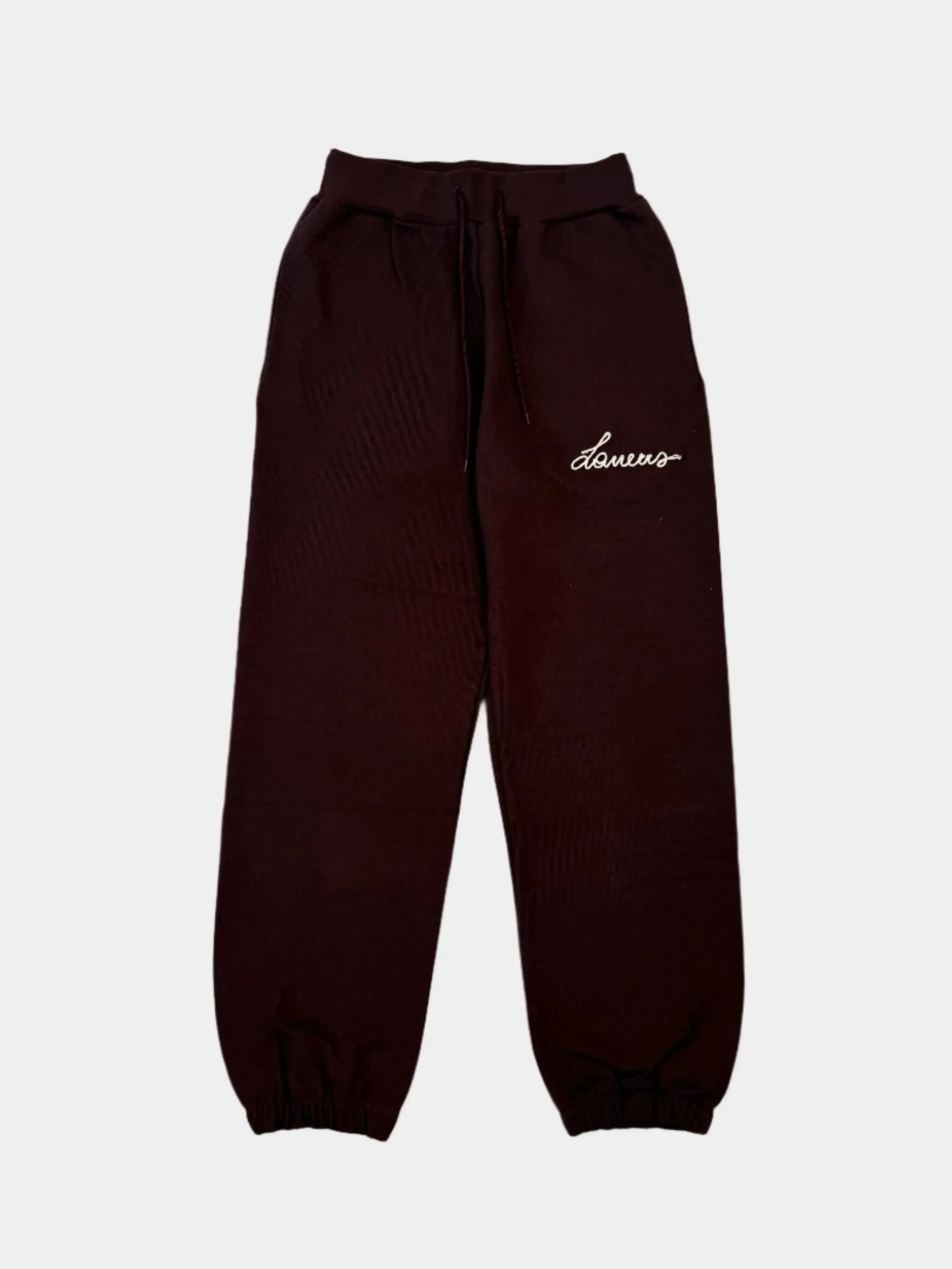 pantaloni laneus felpa, pantaloni bordeaux cotone, joggers logo laneus, pantaloni sportivi donna uomo