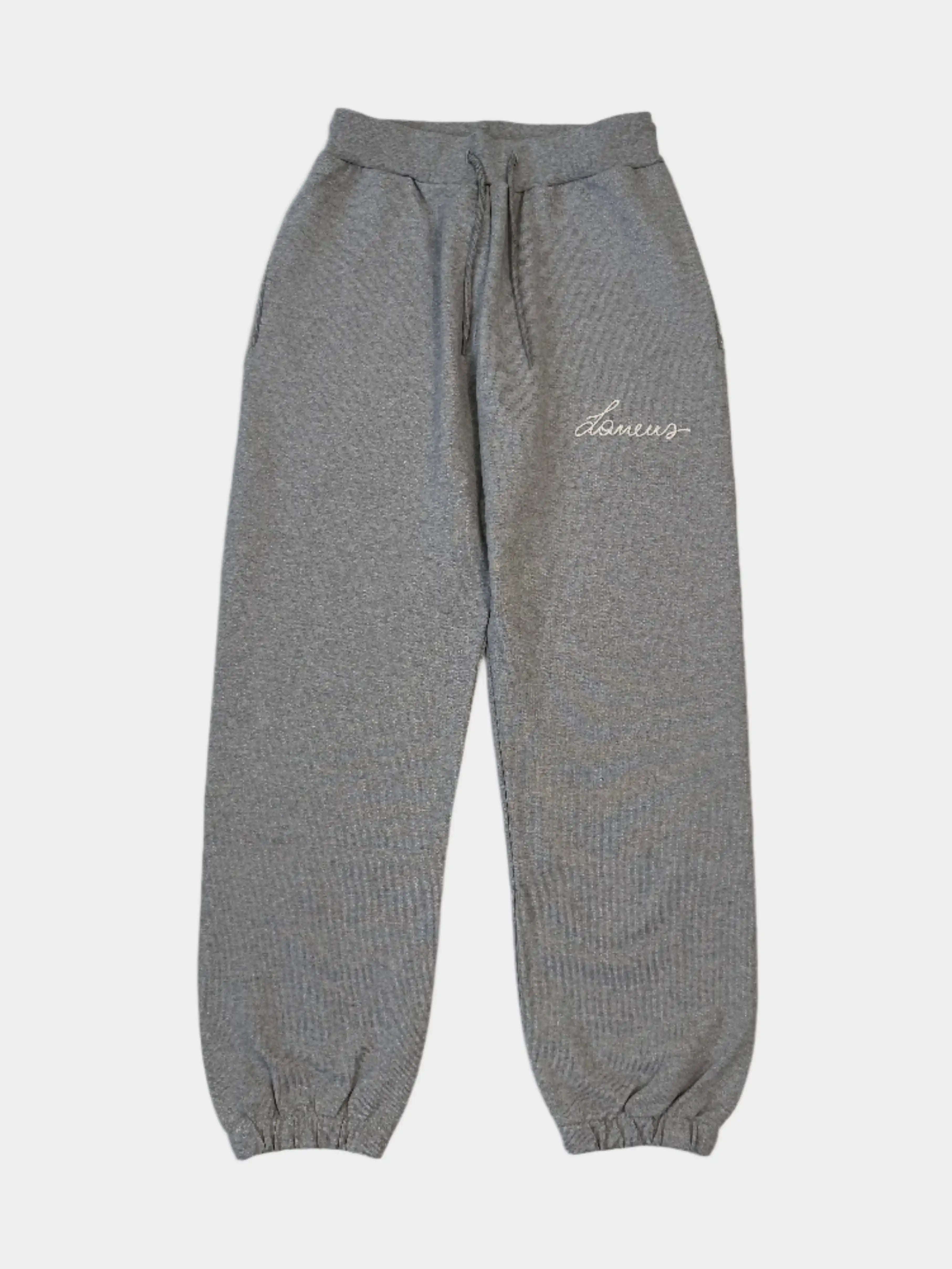 pantaloni laneus felpa, pantaloni grigi cotone, joggers logo laneus, pantaloni sportivi donna uomo
