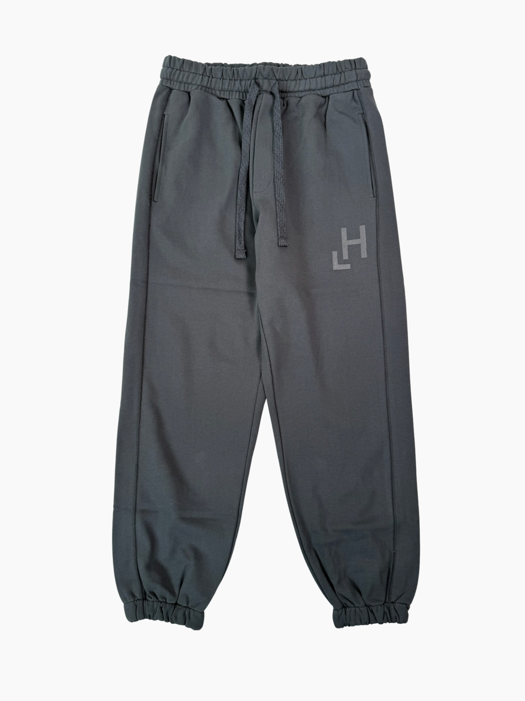 Pantaloni in felpa Hinnominate color ferro con doppie cuciture e logo stampato