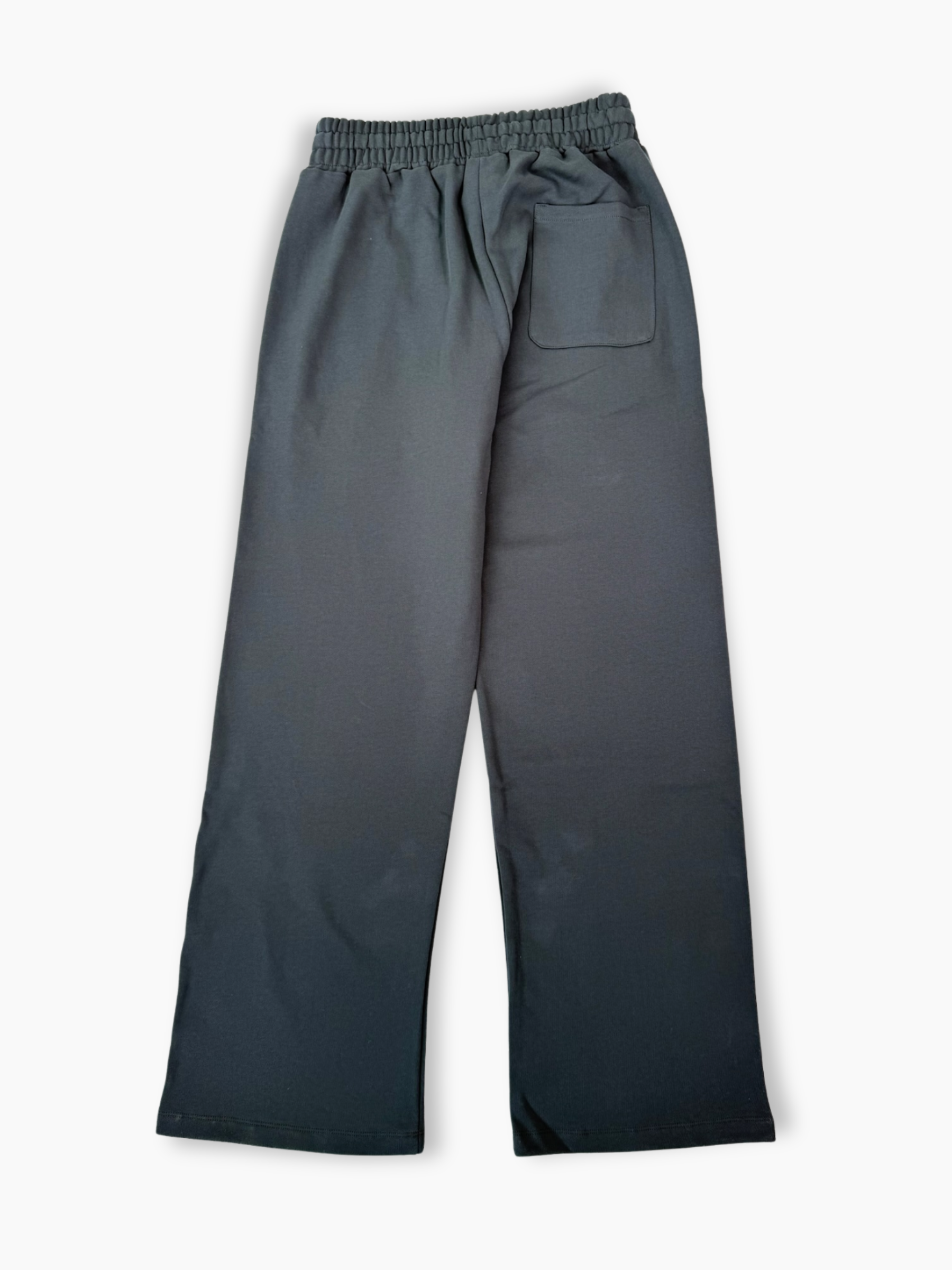 Pantaloni Hinnominate in felpa color ferro con fondo dritto e logo stampato