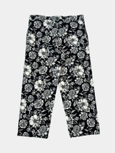 Black And White Floral Stretch Cotton Pants -  | dBlank