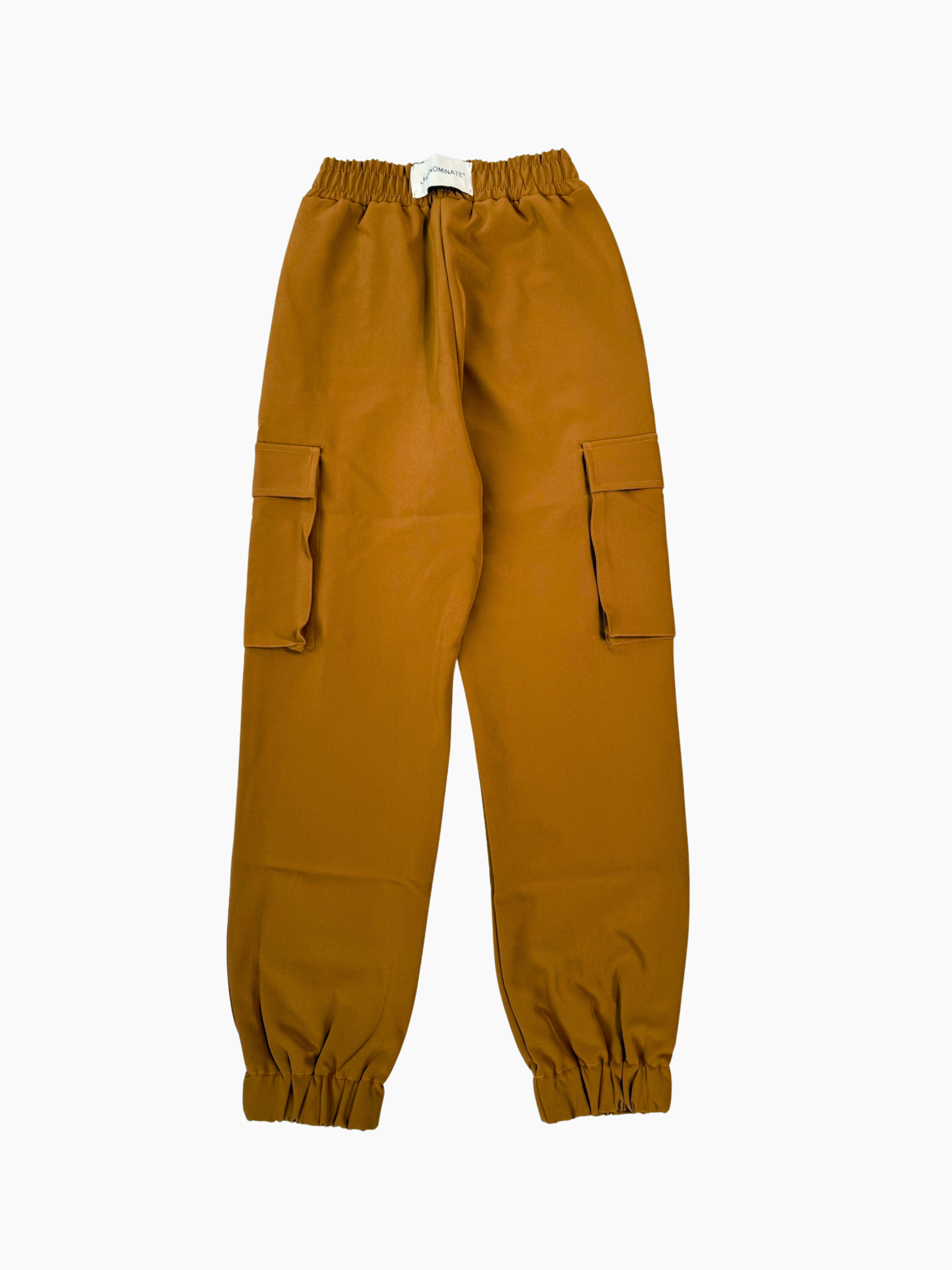 Pantaloni marroni Hinnominate in tessuto tecnico visti frontali