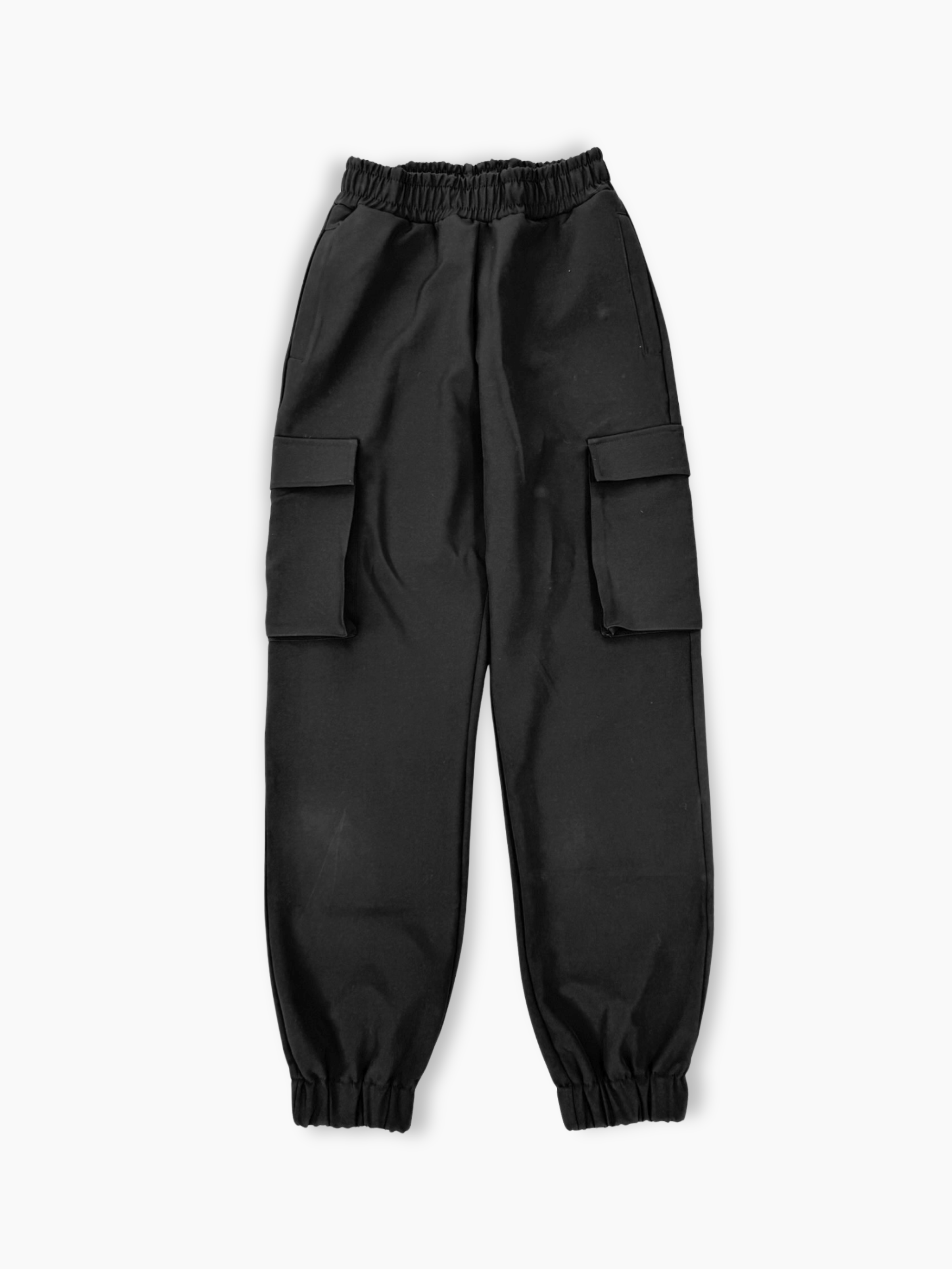 Pantaloni cargo neri Hinnominate in tessuto tecnico con tasche laterali e fondo elasticizzato