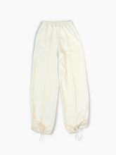 Cream Satin Fabric Drawstring Trousers -  | dBlank