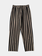 Beige and Black Vertical Striped Pants -  | dBlank