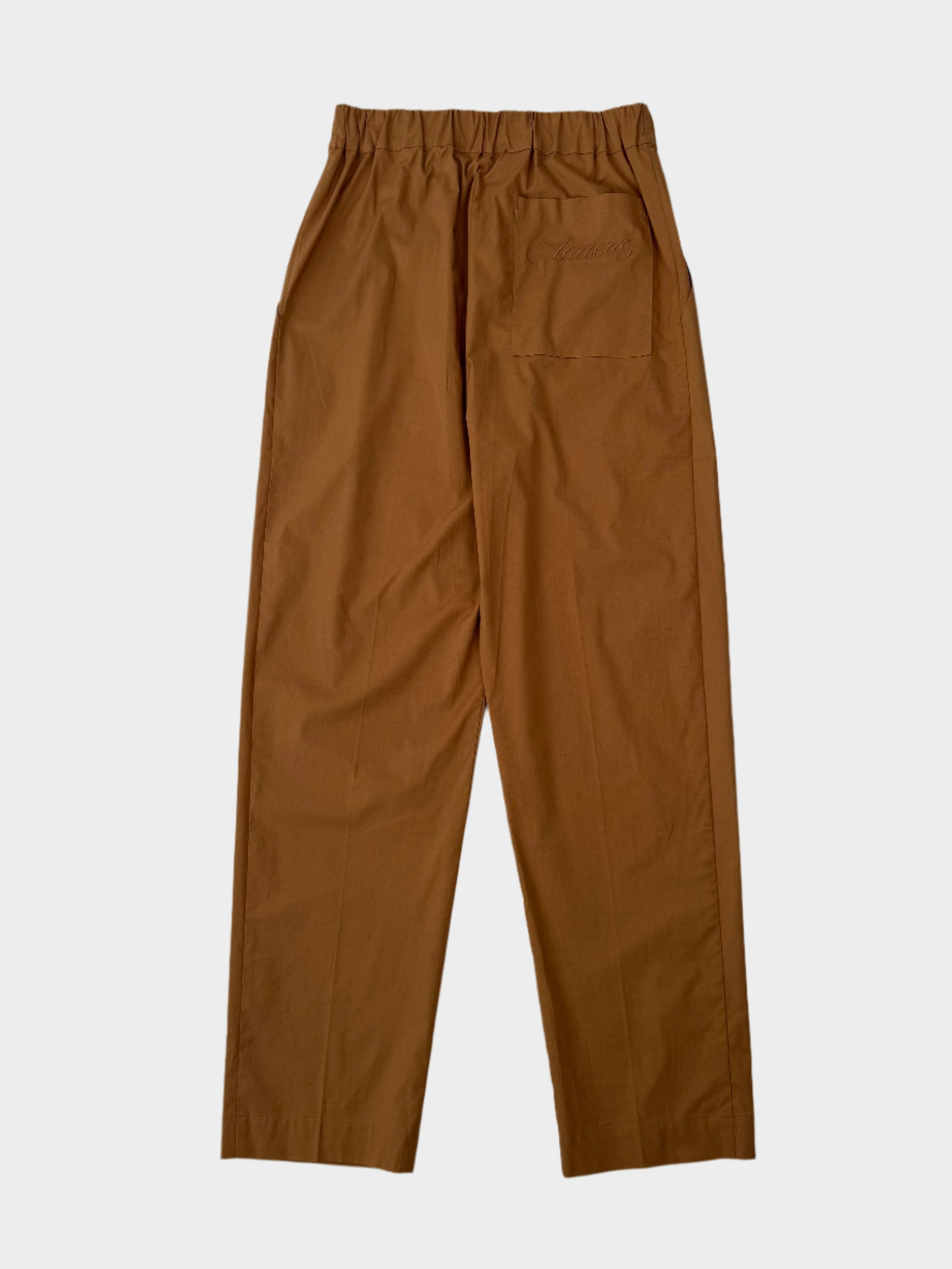 Pantaloni Tabacco In Cotone Elasticizzato