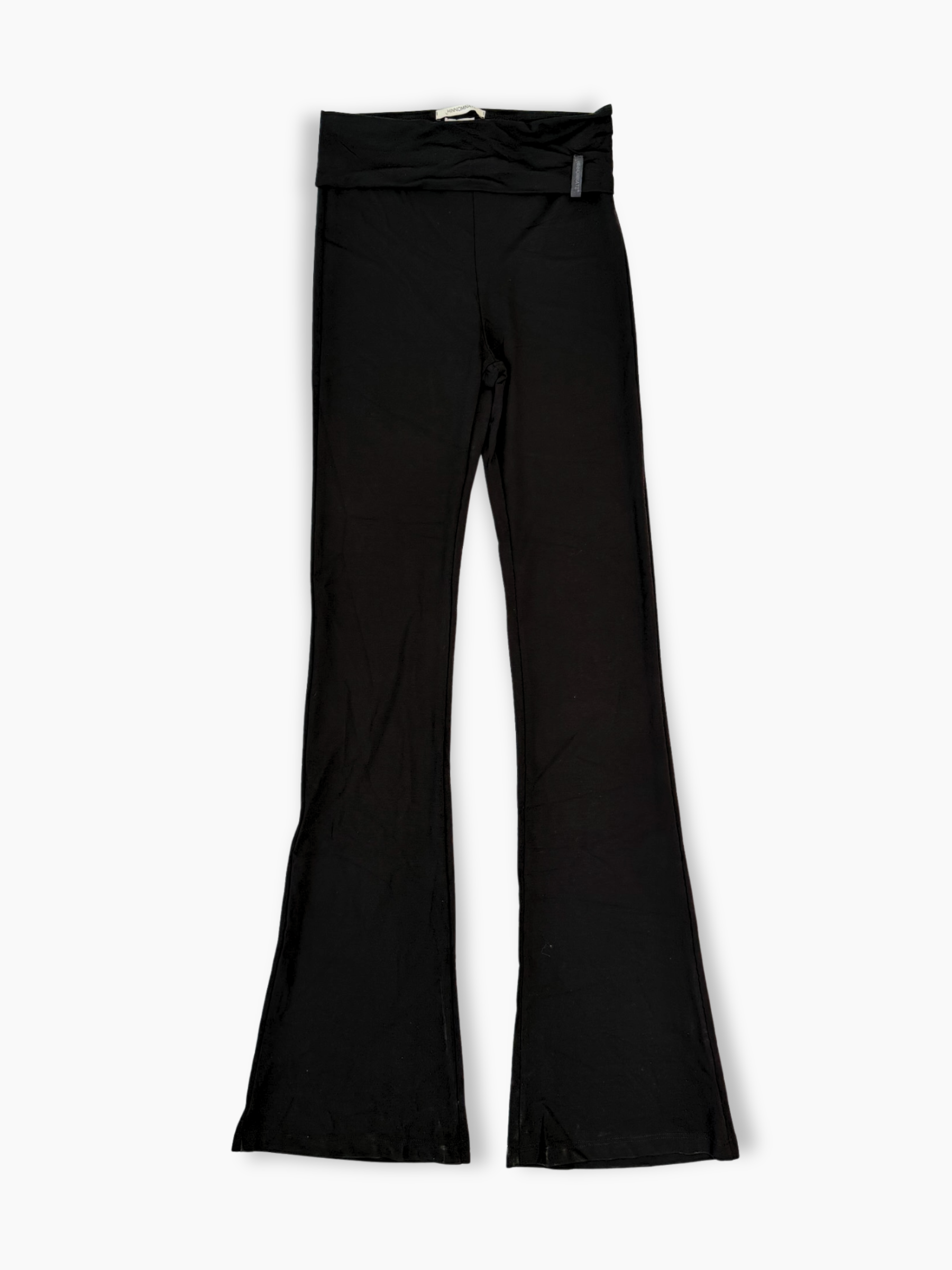 Pantaloni neri Hinnominate a zampa in cotone elasticizzato vista frontale