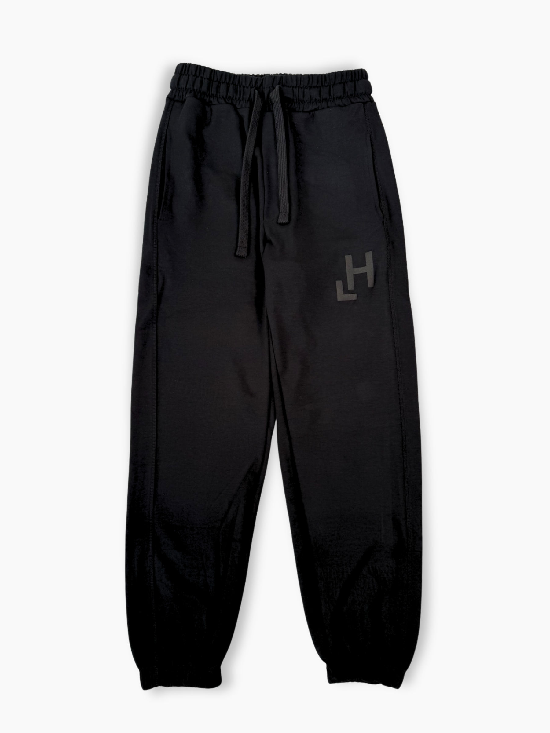 Pantaloni neri in modal Hinnominate con stampa flock tono su tono