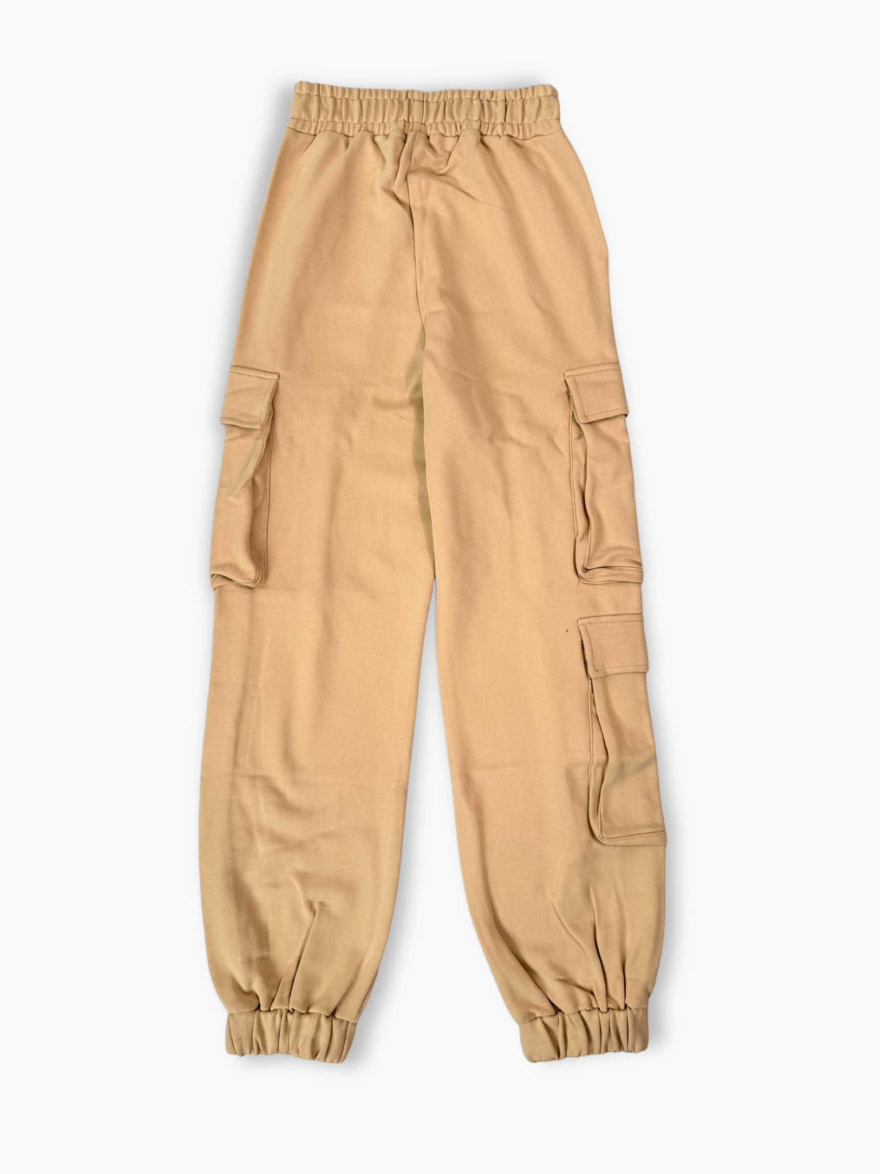 Pantaloni nocciola in cotone Hinnominate con tasche cargo laterali e stampa logo