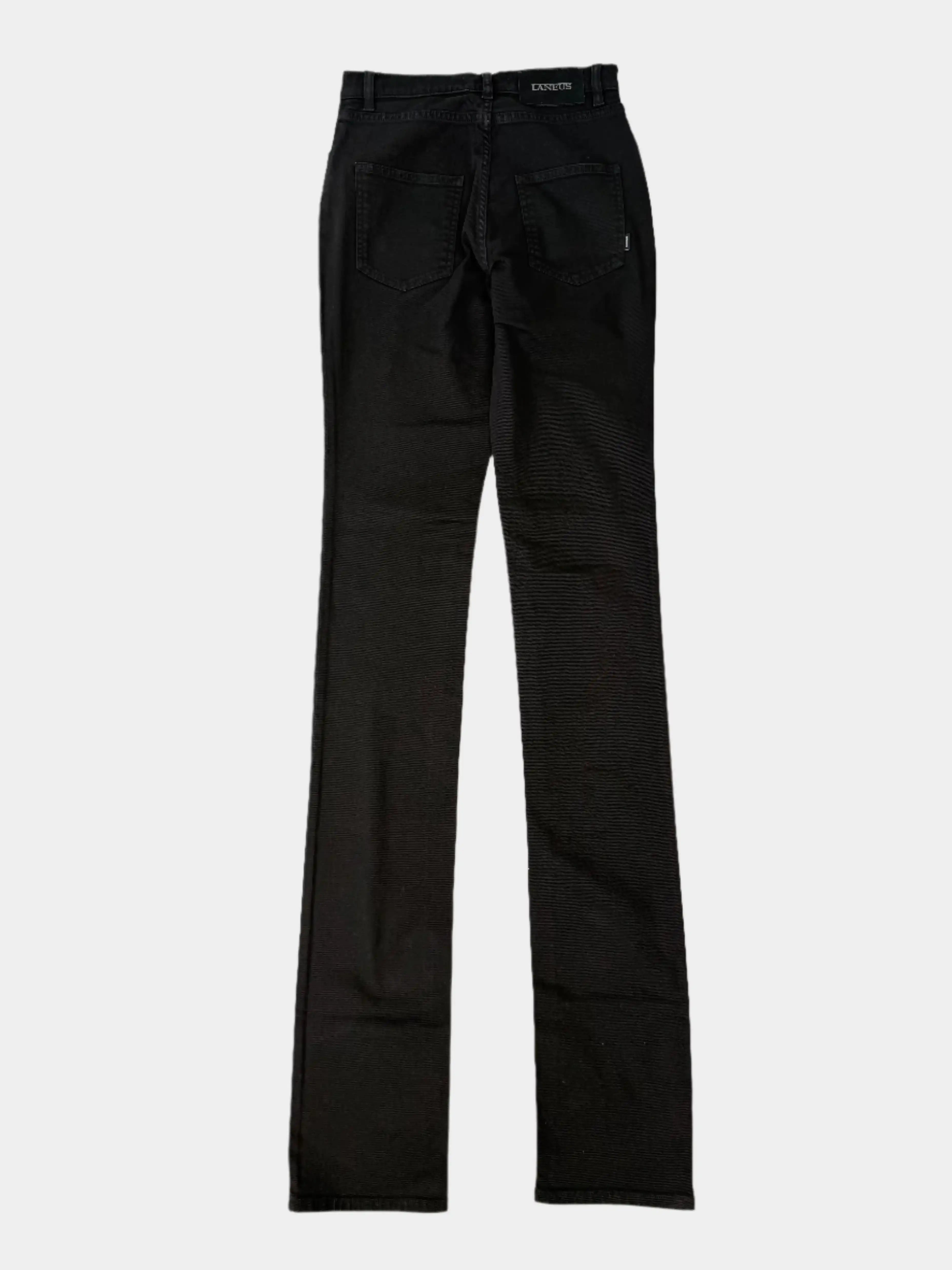 Pantaloni Slim Nero In Cotone Stretch