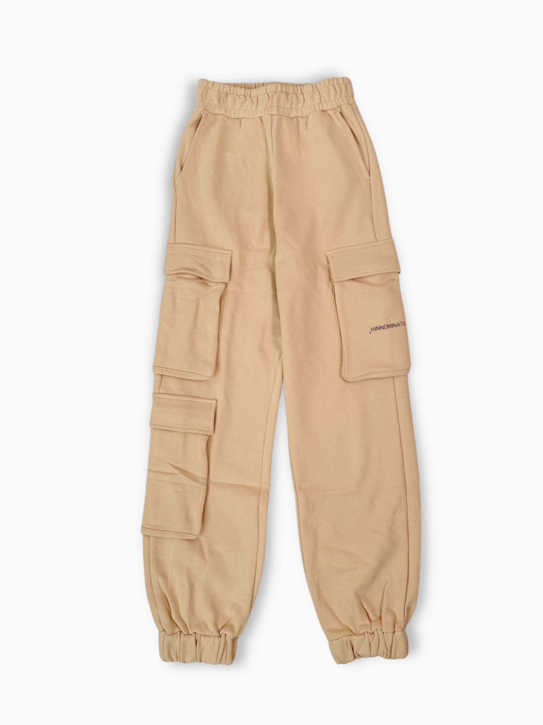 Pantaloni tuta cargo Hinnominate vista frontale nocciola