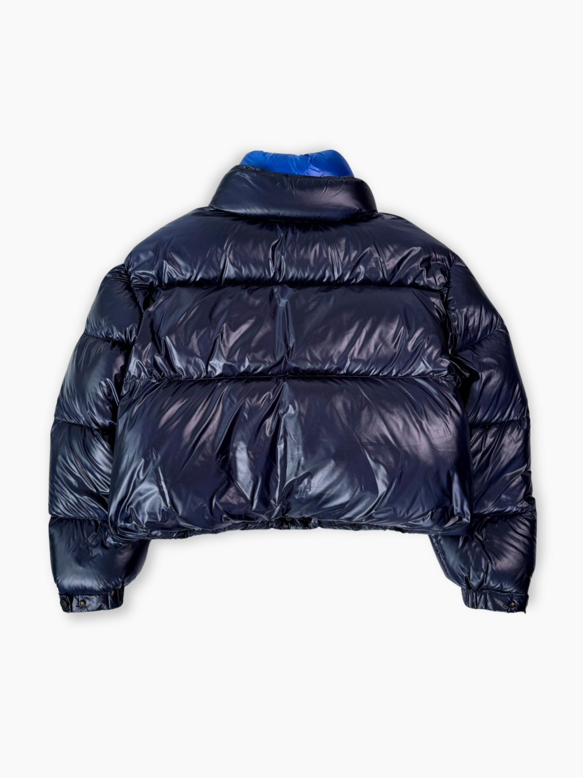 Retro del piumino corto ADD blu lucido con trapuntatura oversize