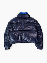 Piumino Blu Lucido Corto Con Interno Azzurro - Blu | dBlank