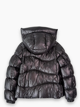 Shiny Black Down Jacket With Hood -  | dBlank