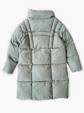 Long Quilted Green Down Jacket -  | dBlank