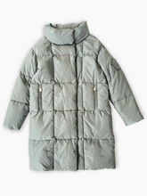 Long Quilted Green Down Jacket -  | dBlank