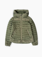 Military Green Down Jacket With Technical Inserts -  | dBlank