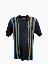 Polo Nera A Righe Traforate - Multicolore | Qlhype