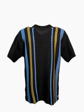 Polo Nera A Righe Traforate - Multicolore | Qlhype