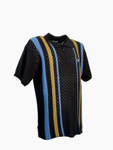 Polo Nera A Righe Traforate - Multicolore | Qlhype