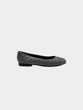 Quilted Leather Ballet Flats - Grey | dBlank