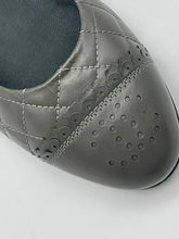 Quilted Leather Ballet Flats - Grey | dBlank