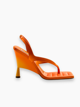 Orange Wedge Sandals with Square Toe -  | dBlank