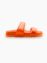 Orange Leather Sandals With Double Strap -  | dBlank
