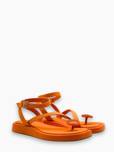 Orange Satin Sandals with Strap -  | Qlhype
