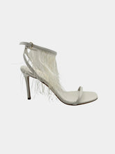 White Feather Fringe Leather Sandals -  | dBlank