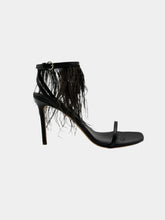 Brown Feather Fringe Leather Sandals -  | dBlank
