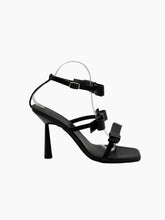 Black Sandals With Leather Bows -  | dBlank