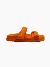 Orange Leather Sandals with Double Strap -  | dBlank