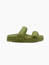 Green Leather Sandals With Double Strap -  | dBlank