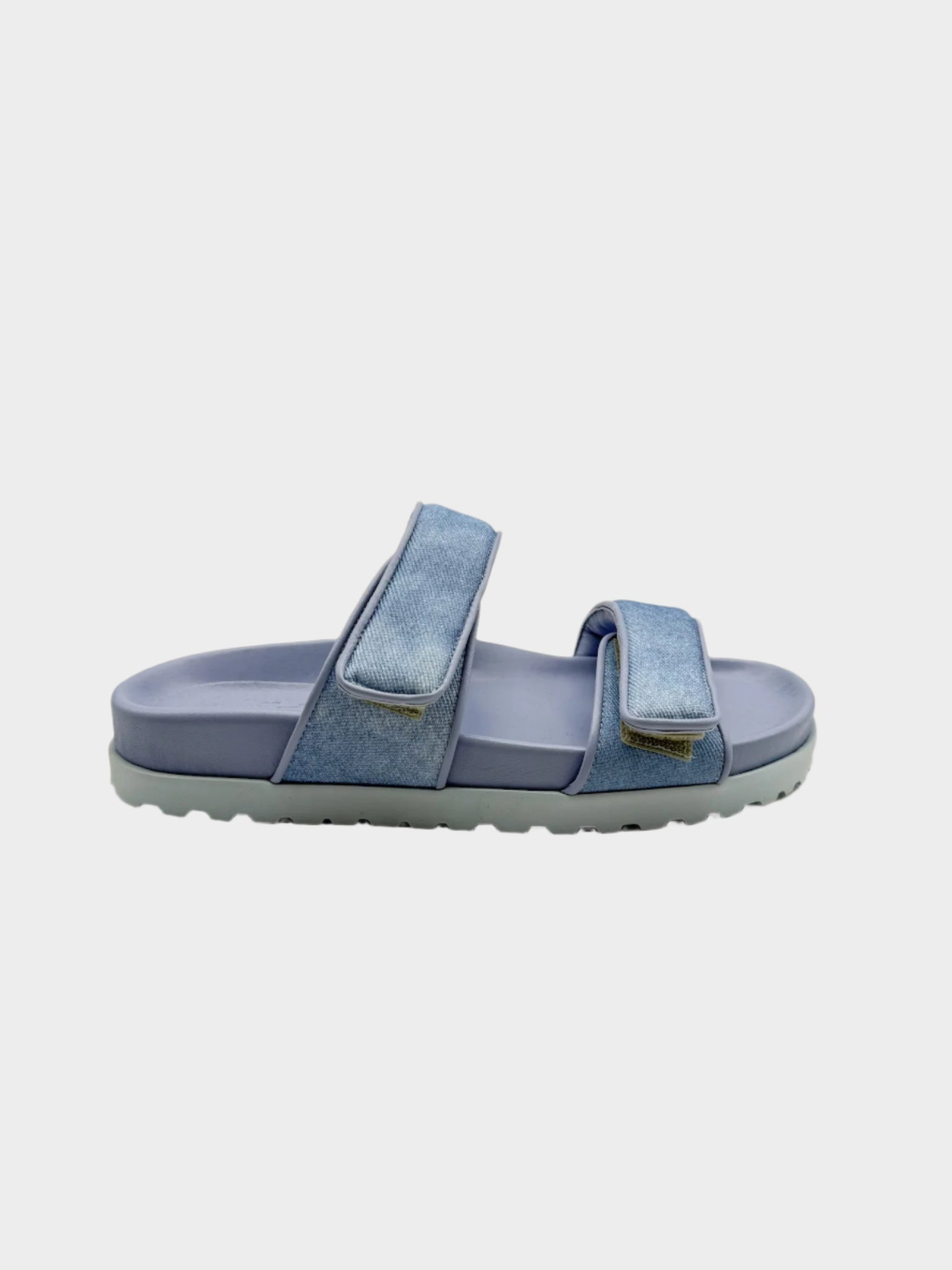 Sandali Gia Borghini Perni11 in denim azzurro chiaro con doppia fascia regolabile in velcro