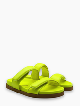 Fluorescent Yellow Sandals With Double Padded Strap -  | Qlhype