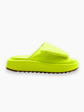 Fluorescent Yellow Leather Sandals with Platform Sole -  | dBlank