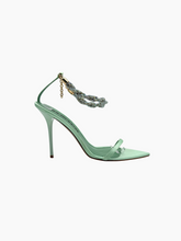Sandra Sandals in Aqua Green Satin -  | dBlank