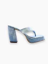 Denim Sandals with Platform and Wide Heel -  | dBlank