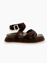 Brown Suede Sandals with Platform Sole -  | dBlank