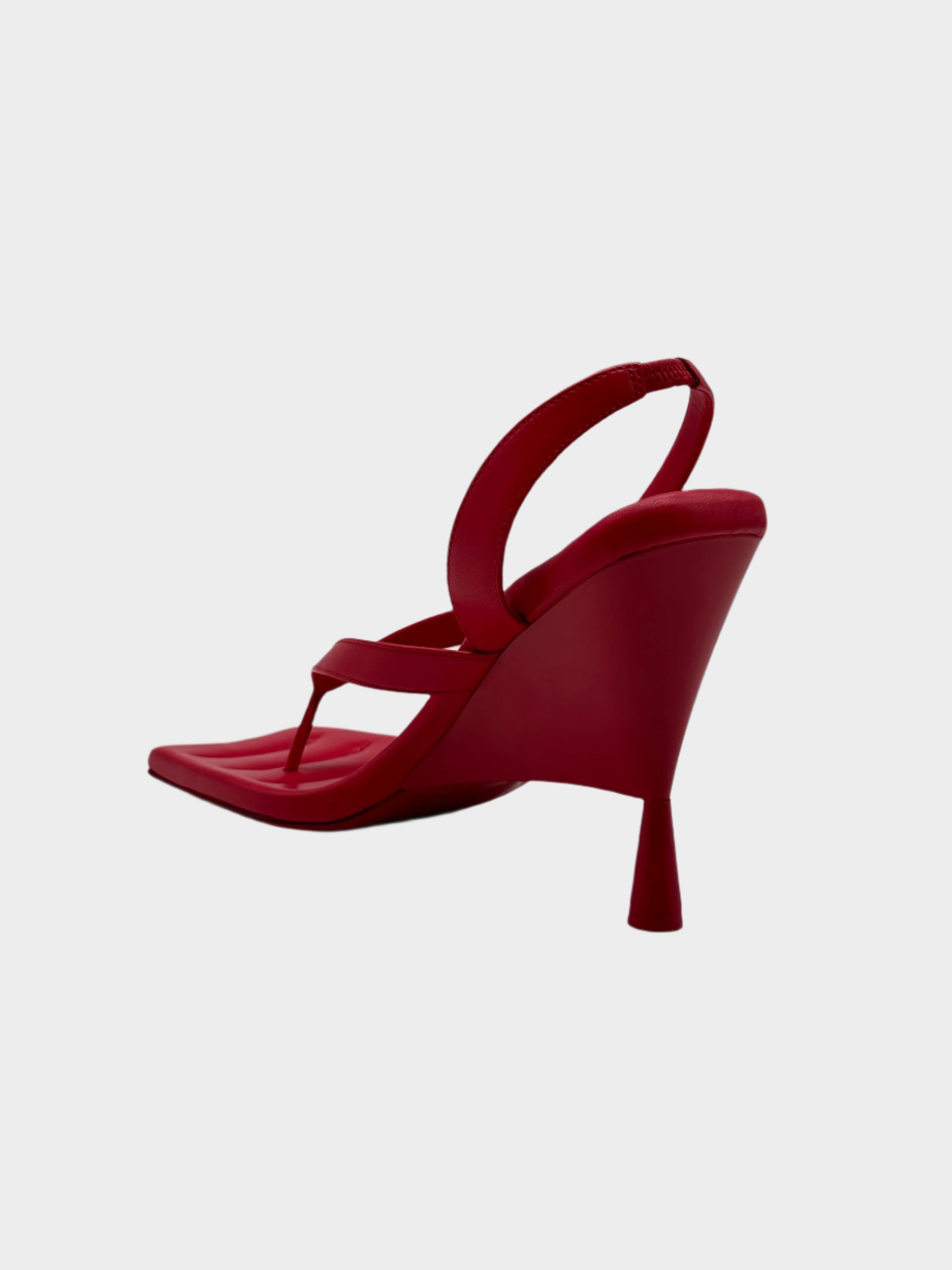 Red Nappa Leather Heeled Sandals