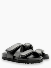 Sandali Neri In Pelle Con Doppia Fascia - Nero | dBlank