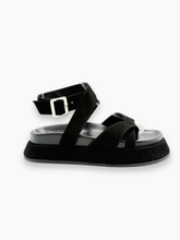 Black Leather Sandals With Platform Sole -  | dBlank
