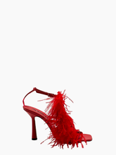 Sandali Rossi Con Piume - Rosso | Qlhype