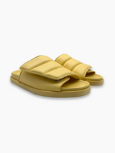 Yellow Butter Leather Slides -  | dBlank