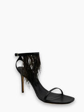 Brown Feather Fringe Leather Sandals -  | dBlank