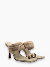 Mule In Suede Beige Con Tacco Scultoreo - Beige | Qlhype