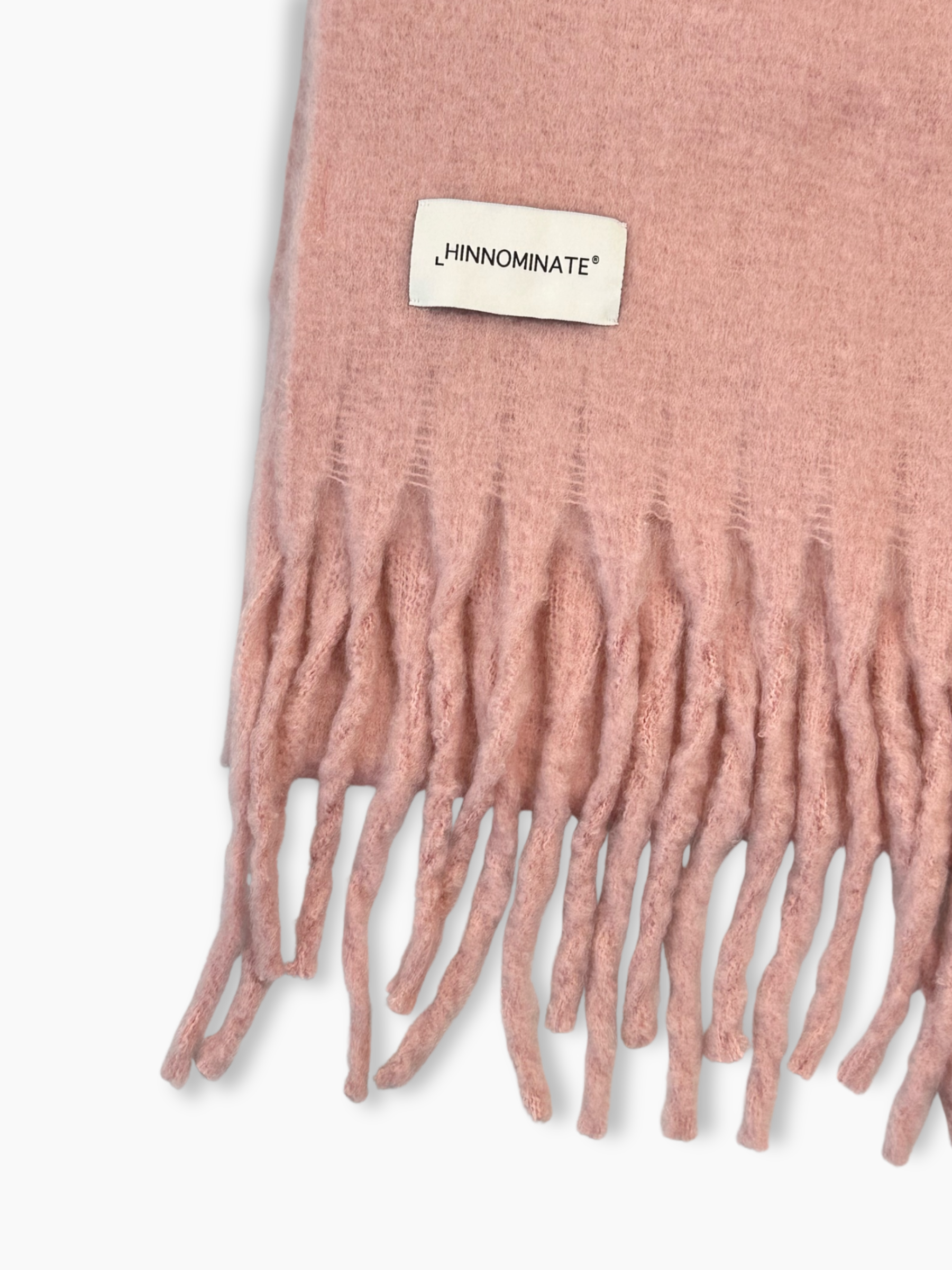 Sciarpa oversize rosa Hinnominate in poliestere con logo
