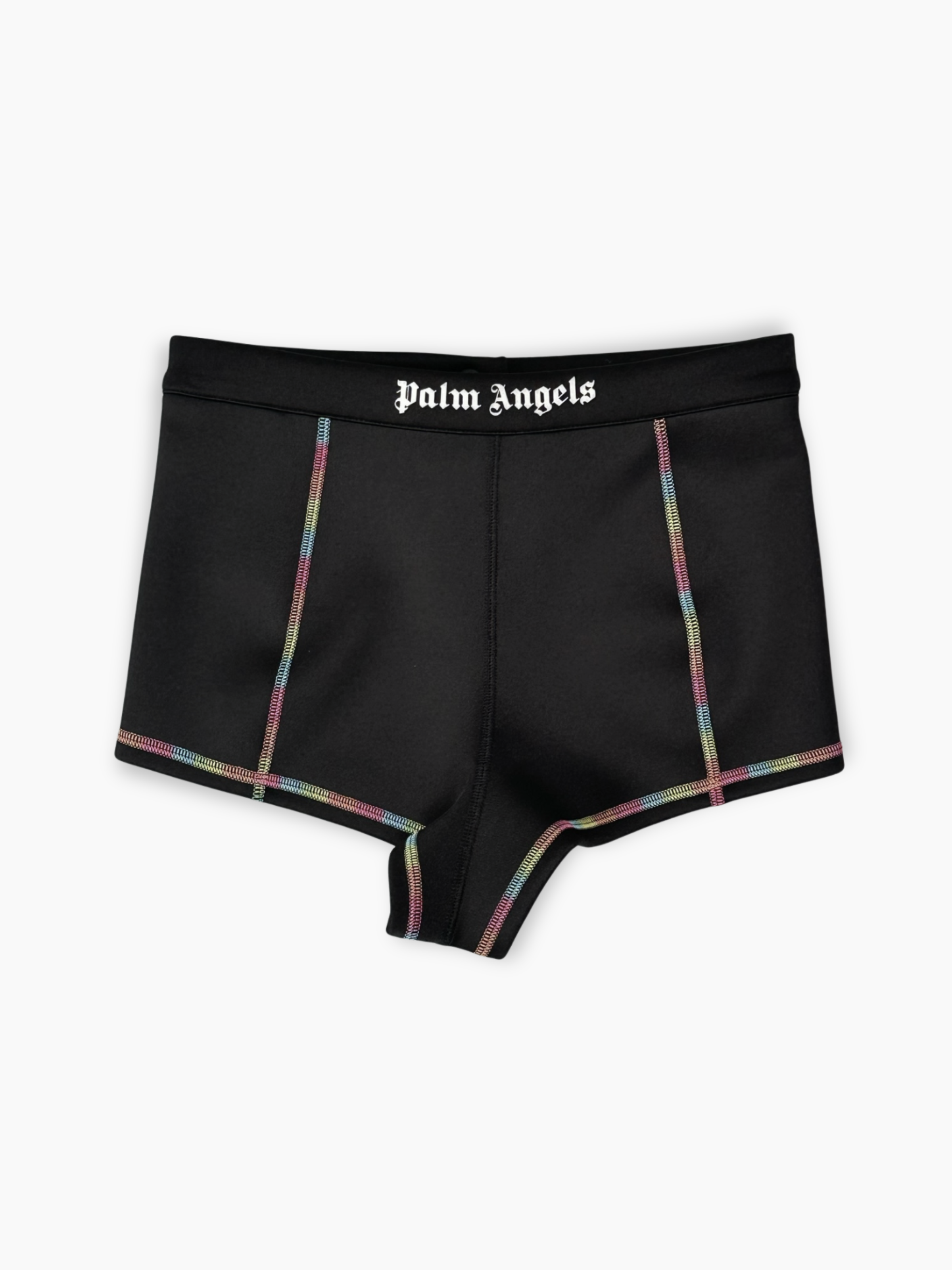 Short neri con cuciture multicolor Palm Angels vista frontale