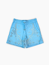 Light Blue Leather Shorts -  | dBlank
